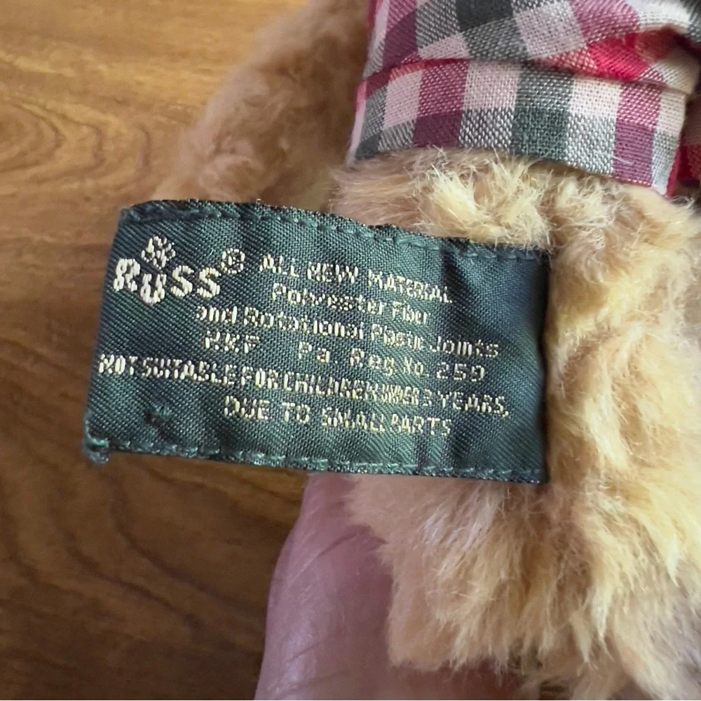 Russ Berrie Bears CHIP GOLFER Vintage Teddy Bear Stuffed Animal Toys